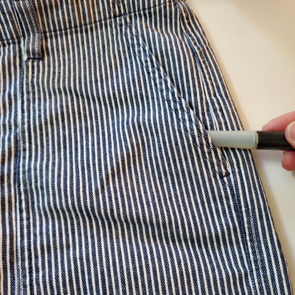 Vans Striped Blue and White Wide Leg Cropped Pants Jeans, Size 29 - Picture 10 of 14